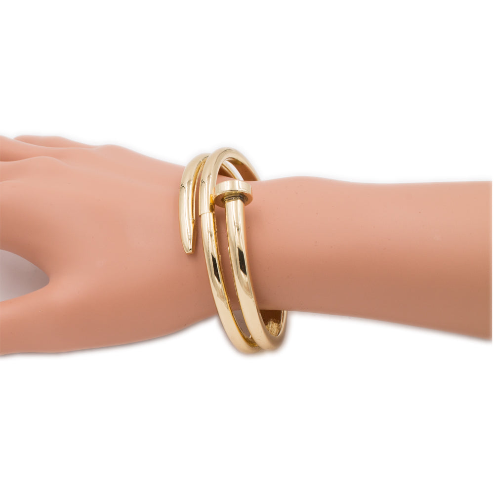 Lavencious 18K Gold/ Rhodium Plated Hinged Bangles Bracelets