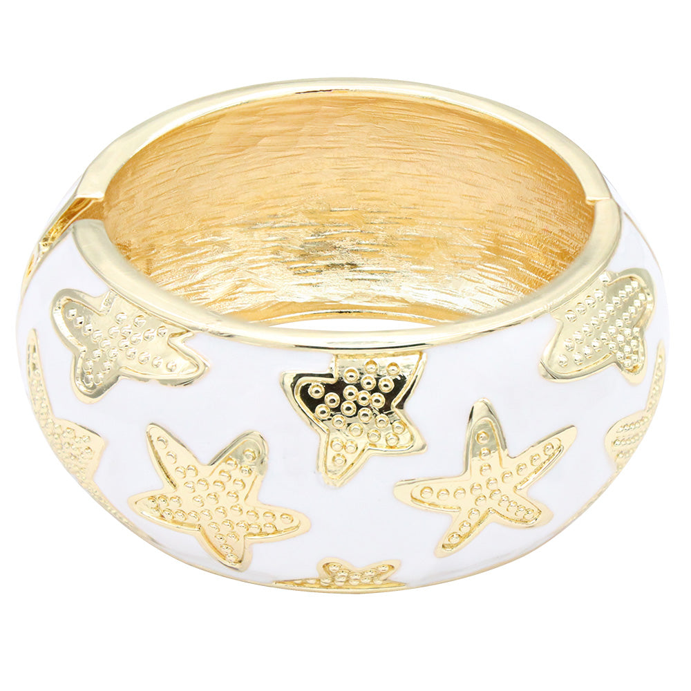 Lavencious 18K Gold/ Rhodium Plated Hinged Bangles Bracelets