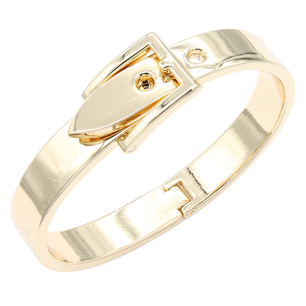 Lavencious 18K Gold/ Rhodium Plated Hinged Bangles Bracelets 2 Pcs Set