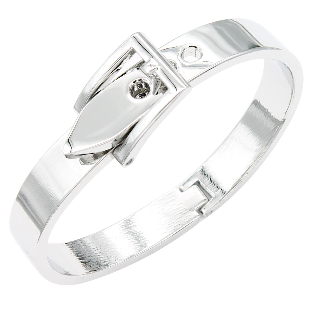 Lavencious 18K Gold/ Rhodium Plated Hinged Bangles Bracelets 2 Pcs Set