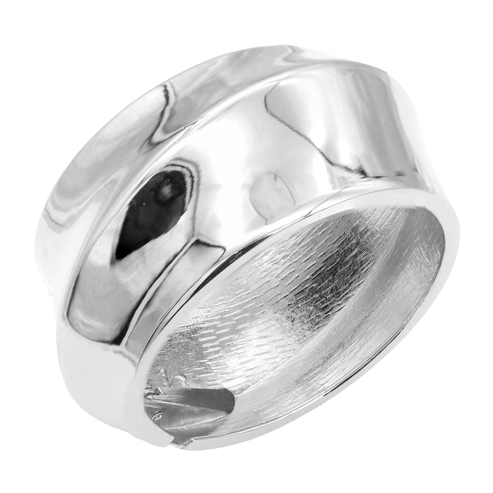 Lavencious 18K Gold/ Rhodium Plated Hinged Bangles Bracelets 2 Pcs Set