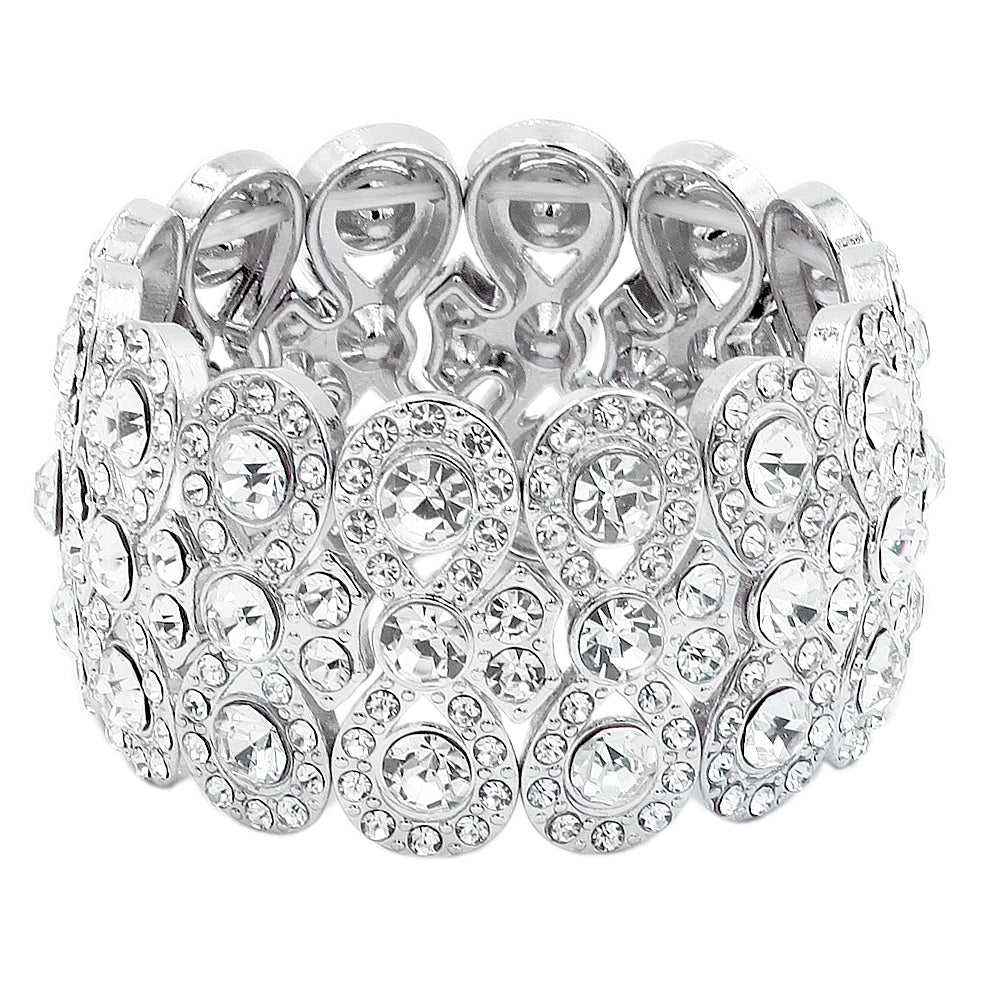 Lavencious Gold Plated Infinity Shape with AB Rhinestone Stretch Bracelet