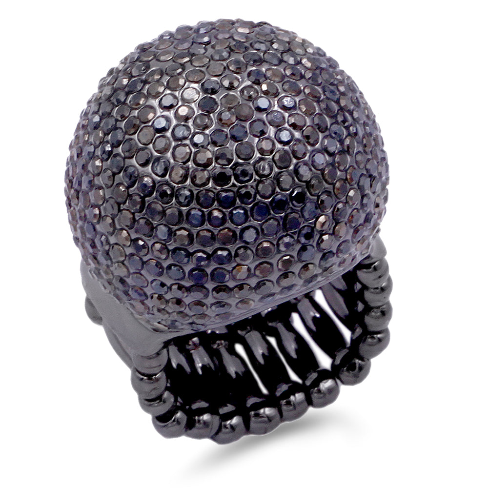 Lavencious Clear Snowball Rhinestone Cocktail Stretch Ring Party Ring for Women Free Sizes for 6 to 10