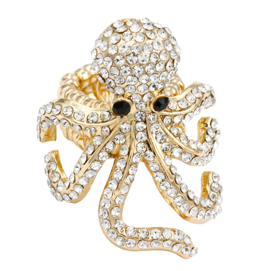 Octopus Stretch Rings with Crystal