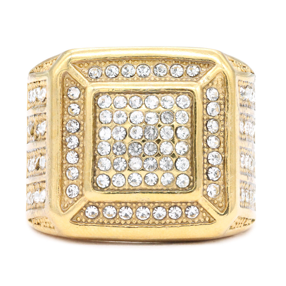 Paved CZ Stainless Steel Men's Rings RT606
