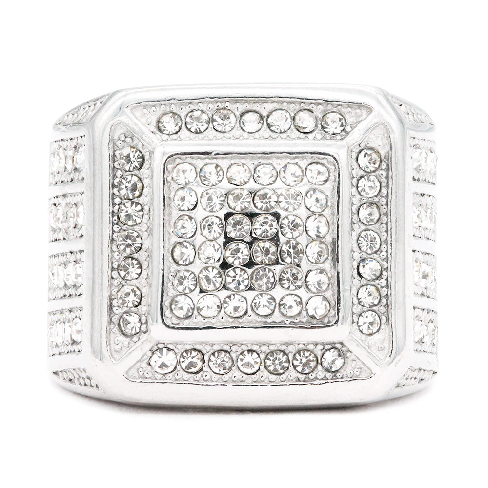 Paved CZ Stainless Steel Men's Rings RT606