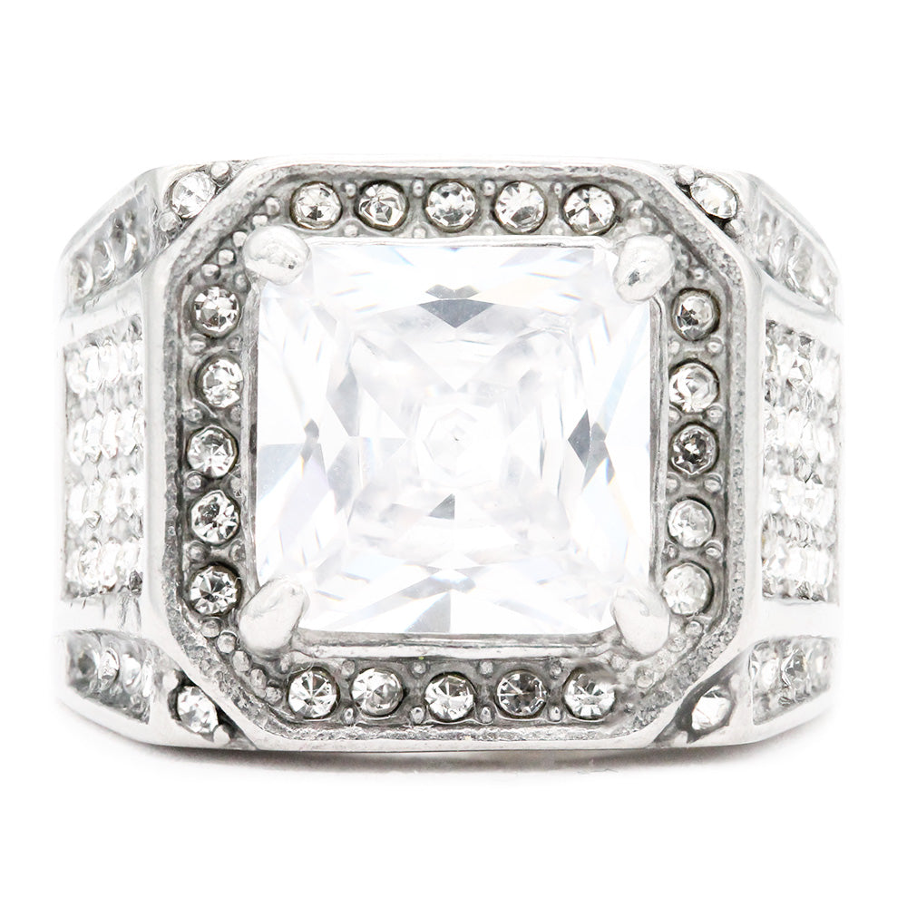 Paved CZ Stainless Steel Men's Rings RT607