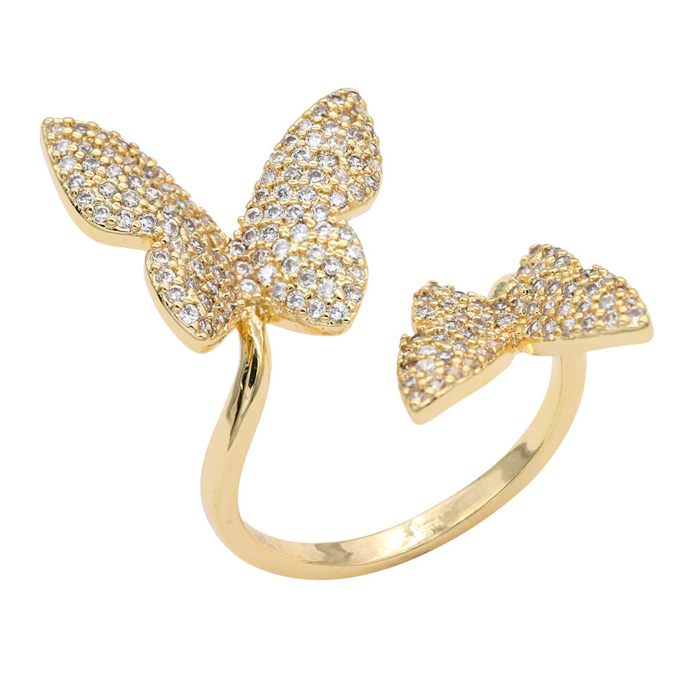 CZ Butterfly Adjustable Rings