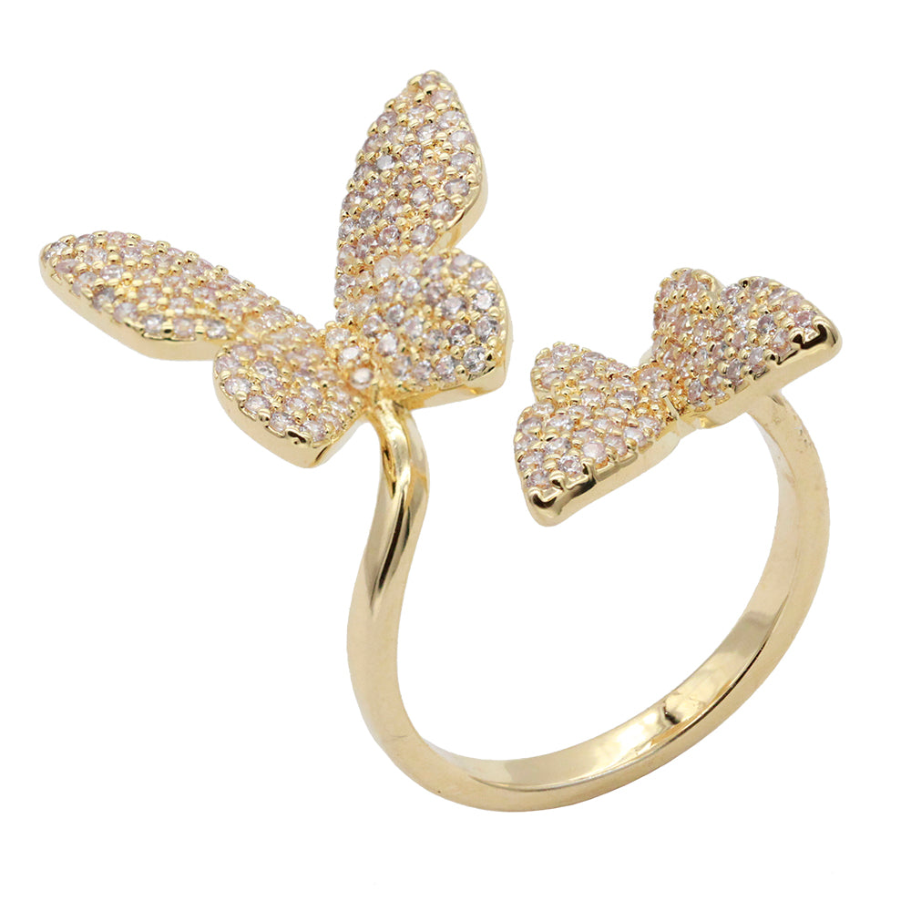 CZ Butterfly Adjustable Rings