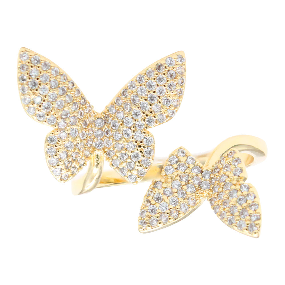 CZ Butterfly Adjustable Rings