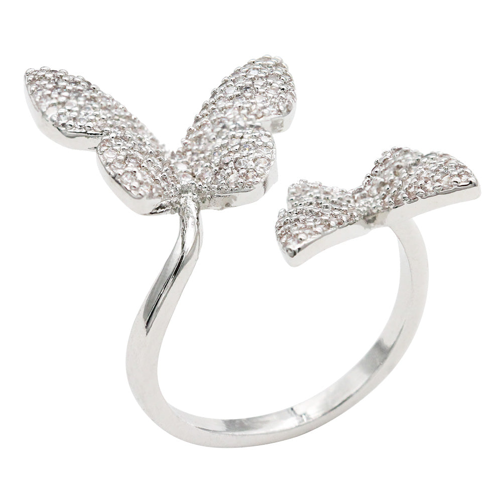 CZ Butterfly Adjustable Rings