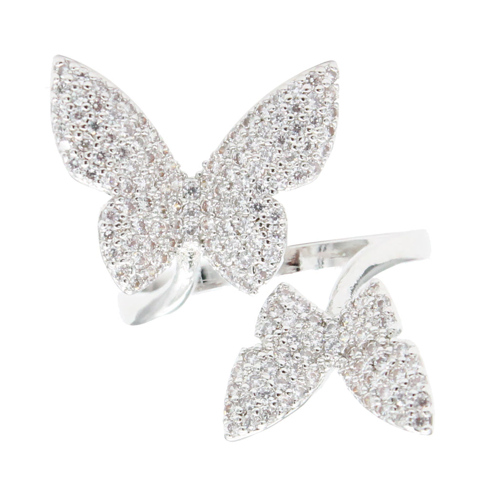 CZ Butterfly Adjustable Rings