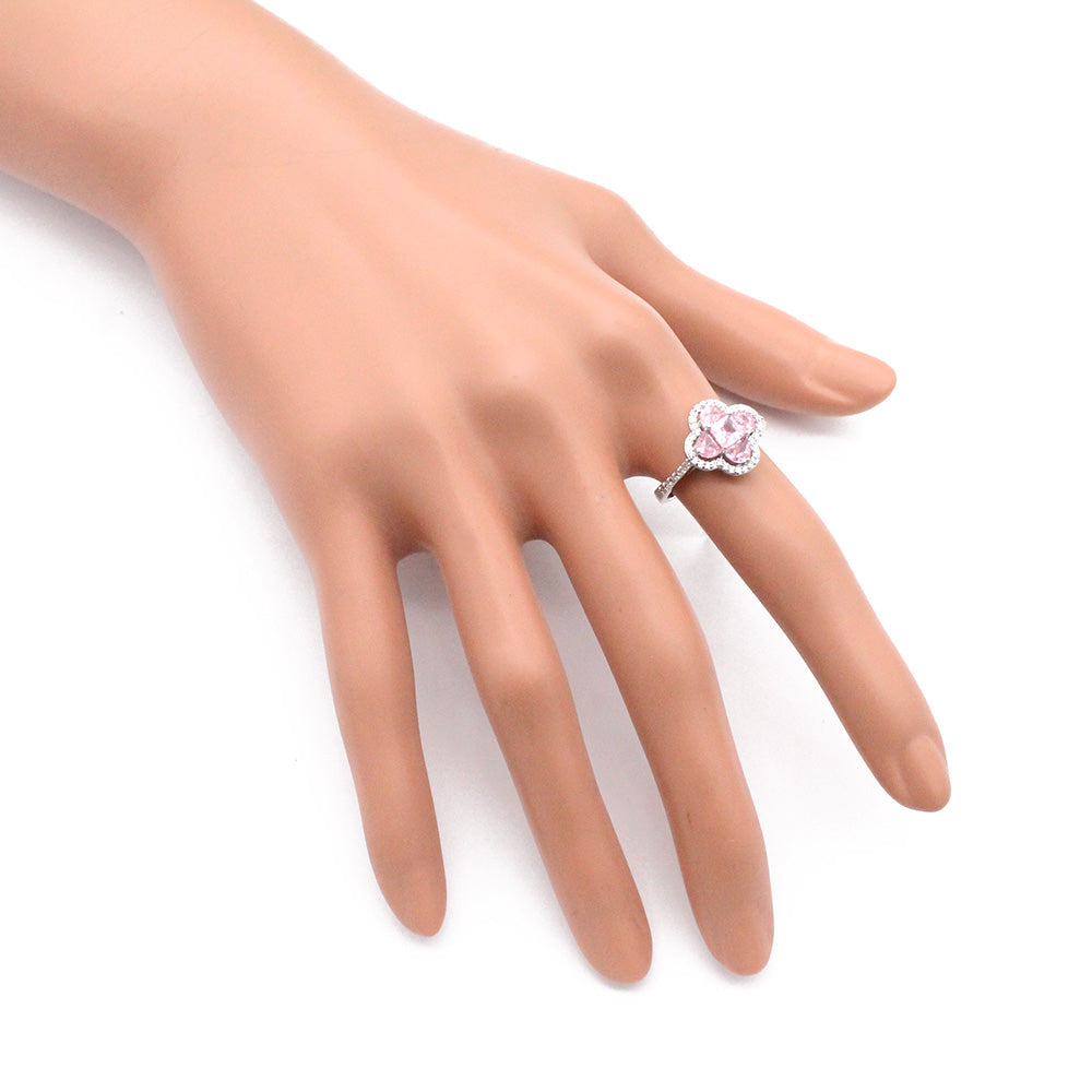 Gold Plated CZ Adjustable Flower Rings