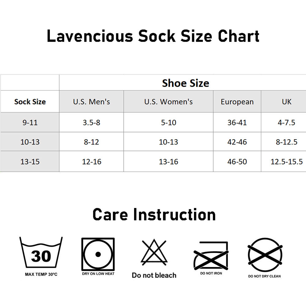 Lavencious Natural Bamboo Crew Dress Socks 5 Pairs for Men Size 10-13,13-15