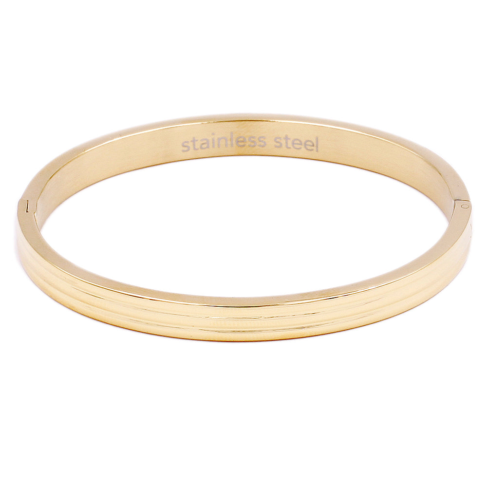 Gold Plated Streamline Stainless Steel Bangle