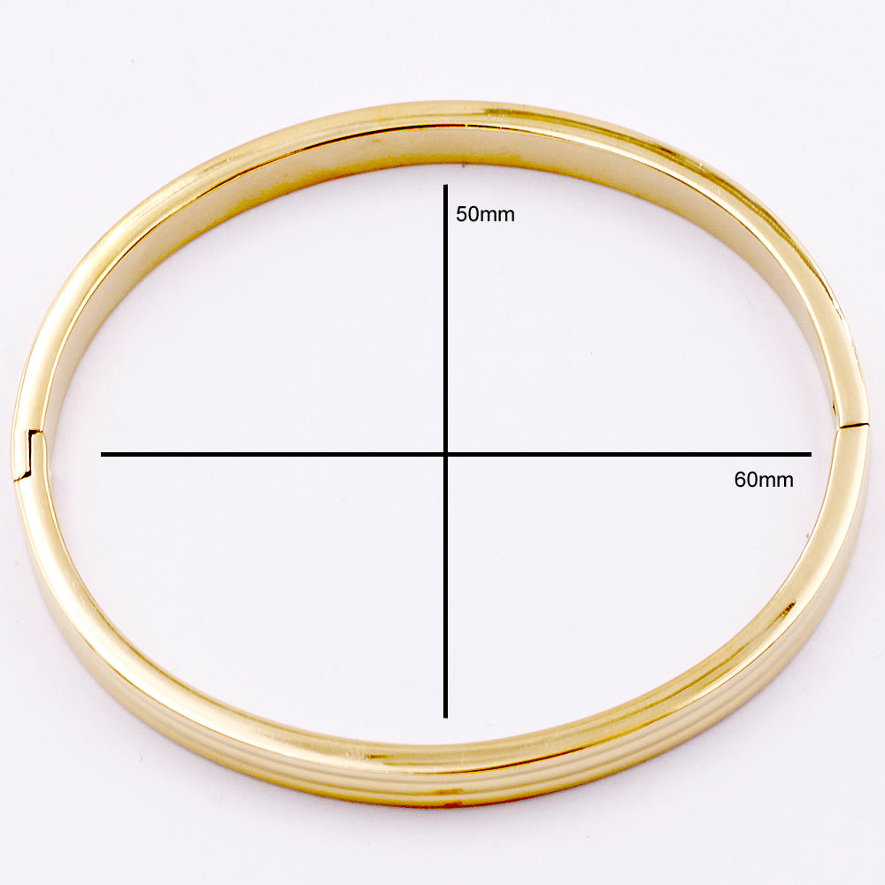 Gold Plated Streamline Stainless Steel Bangle