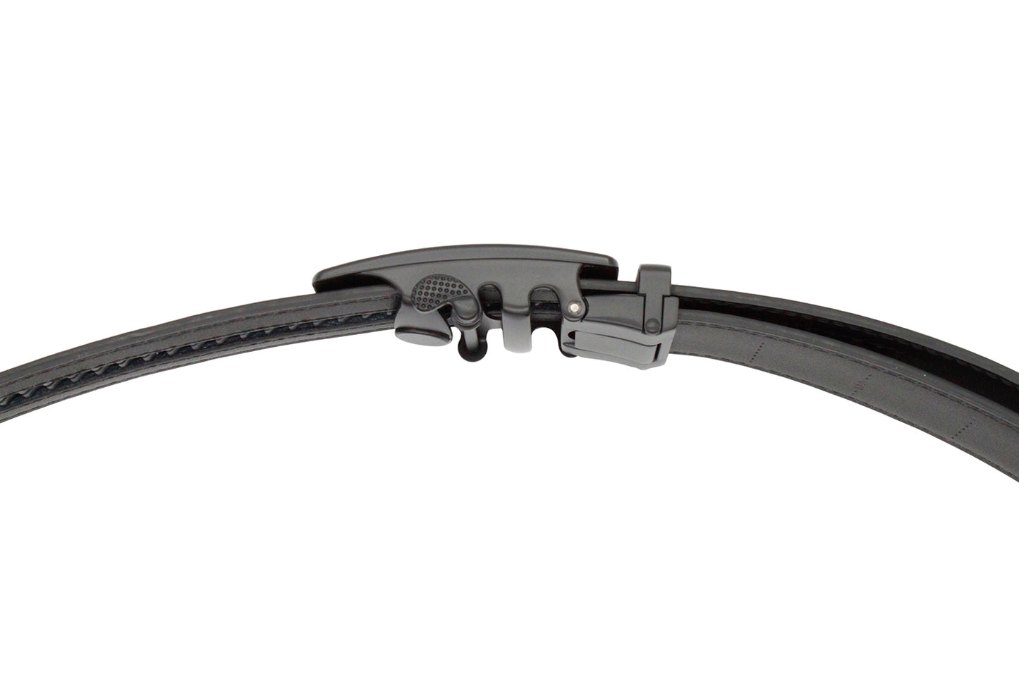 Lavencious Men's Genuine Leather Dress Ratchet Slide Casual Belt, Cut to Fit Waist Size up to 46 inches (Black Black)