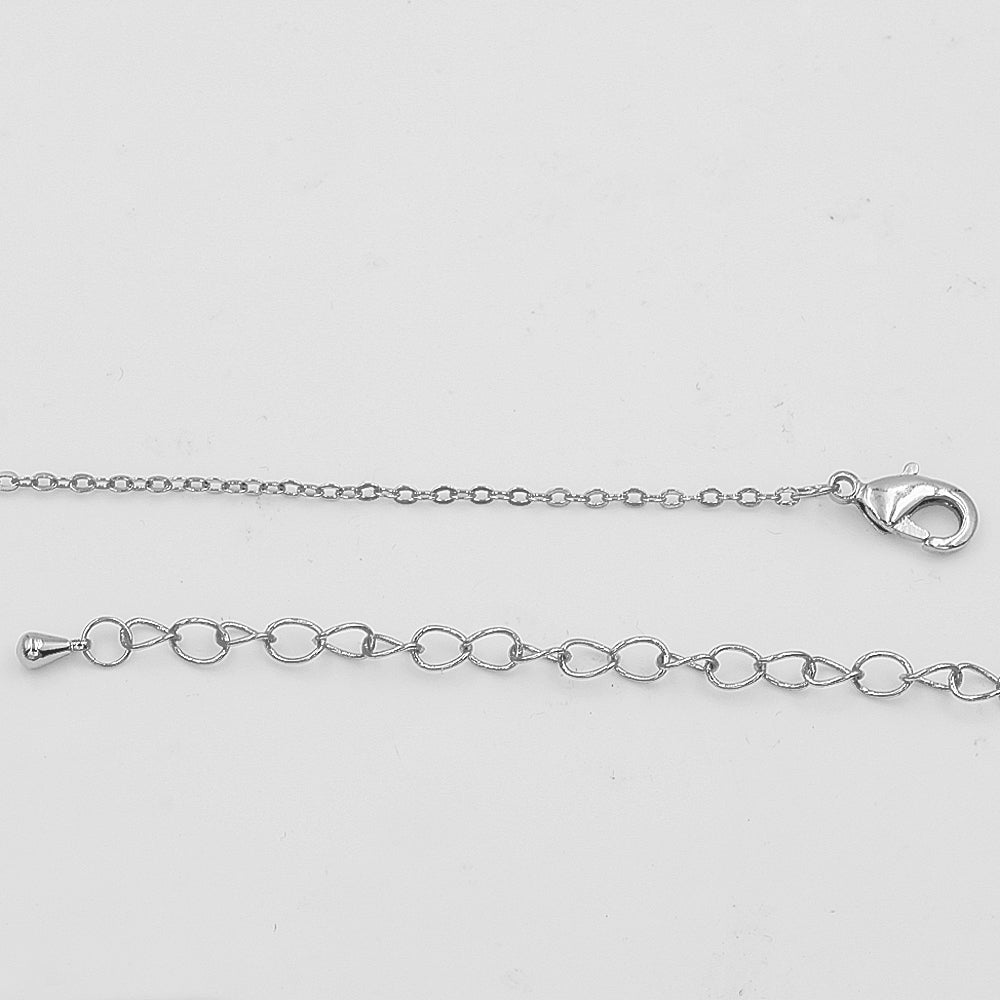 Round Cubic Zirconia Solitaire Fashion Pendant Necklace, Rhodium Plated