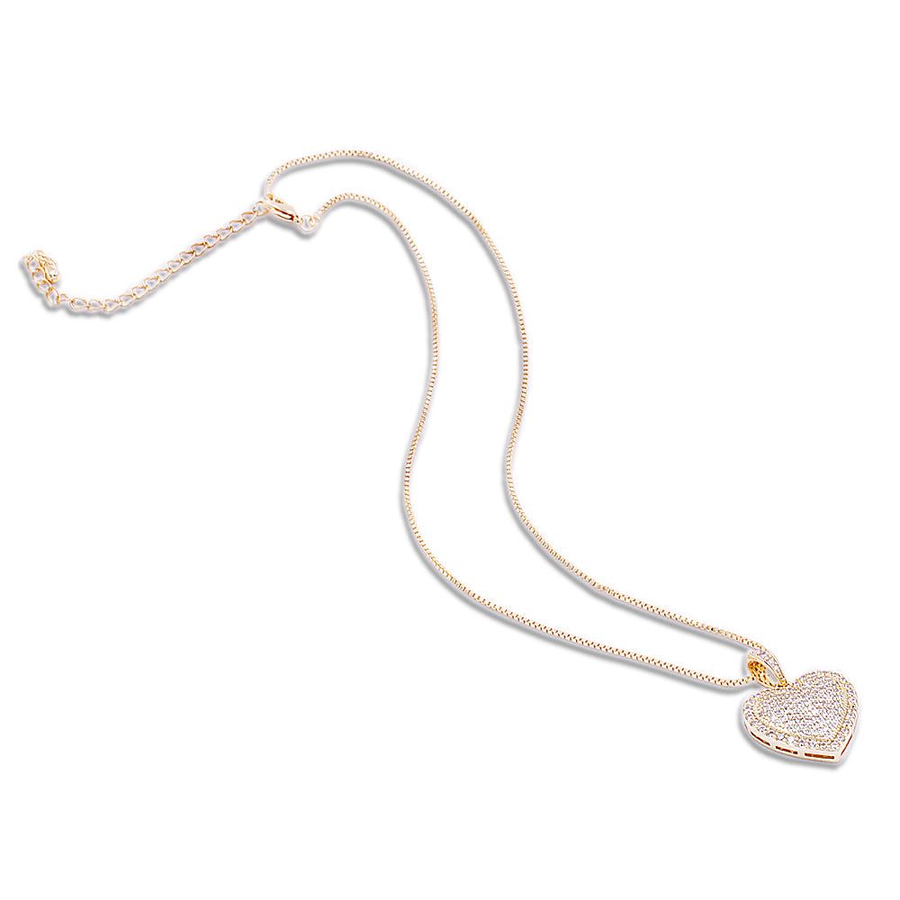 Gold Plated Heart Shaped Pendant Necklace