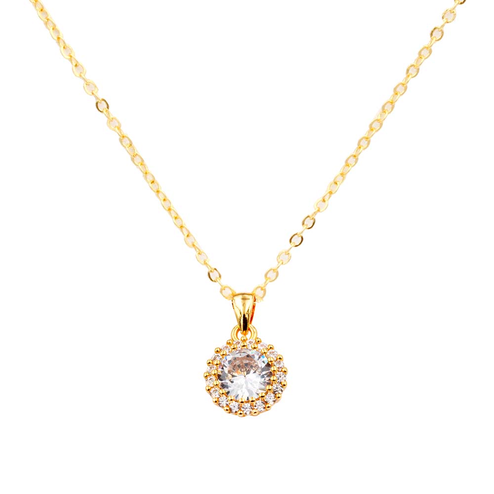 Exquisite Solitaire pendant Necklace, Gold Plated