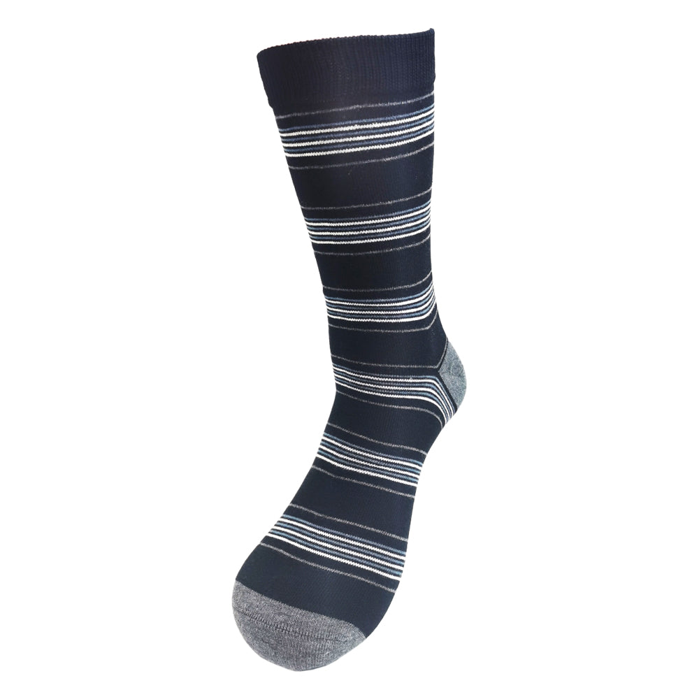 Lavencious Premium Soft and Comfort Bamboo Fiber Striped Casual Crew Socks for Men Shoe Size 7-13, 6 Pairs