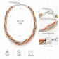 Lavencious Tri-Tone Plated Three Line Necklace, 16"+3" and Three Line Bracelet, 7.5" Long Set