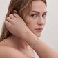 Rhodium Plated With Clear Cubic Zirconia Clover Bracelets, 7"