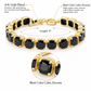 Lavencious 14K Gold Plated With Black Cubic Zirconia Tennis Bracelets