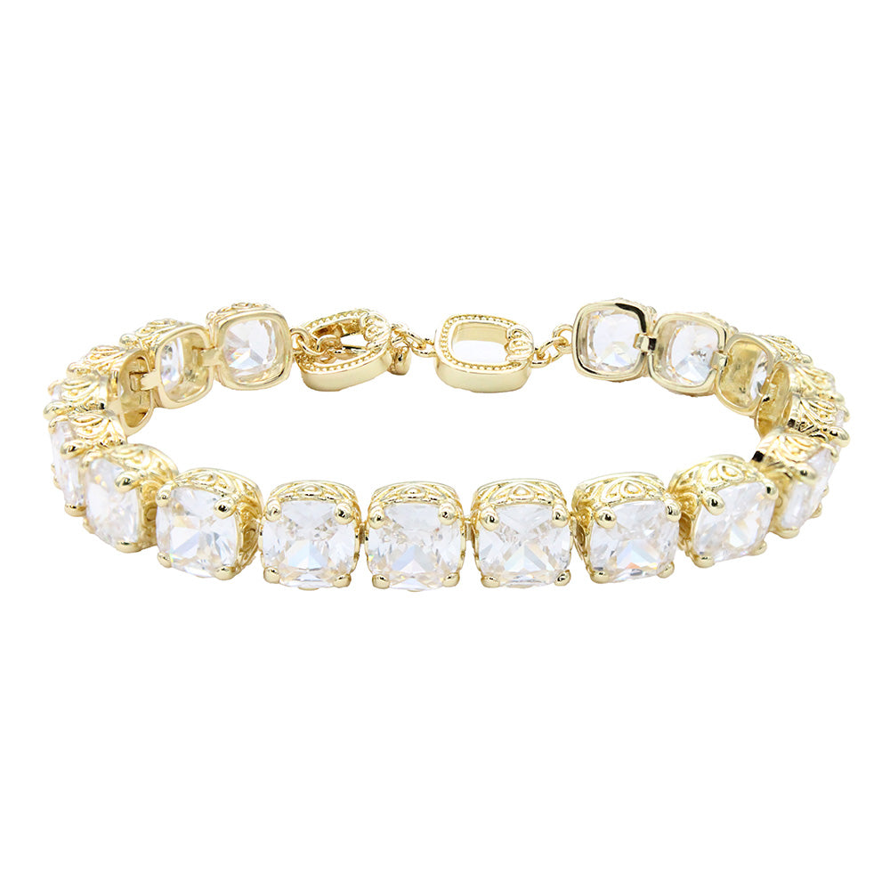Lavencious 14K Gold Plated With Cubic Zirconia Tennis Bracelets