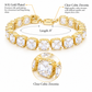 Lavencious 14K Gold Plated With Clear Cubic Zirconia Tennis Bracelets