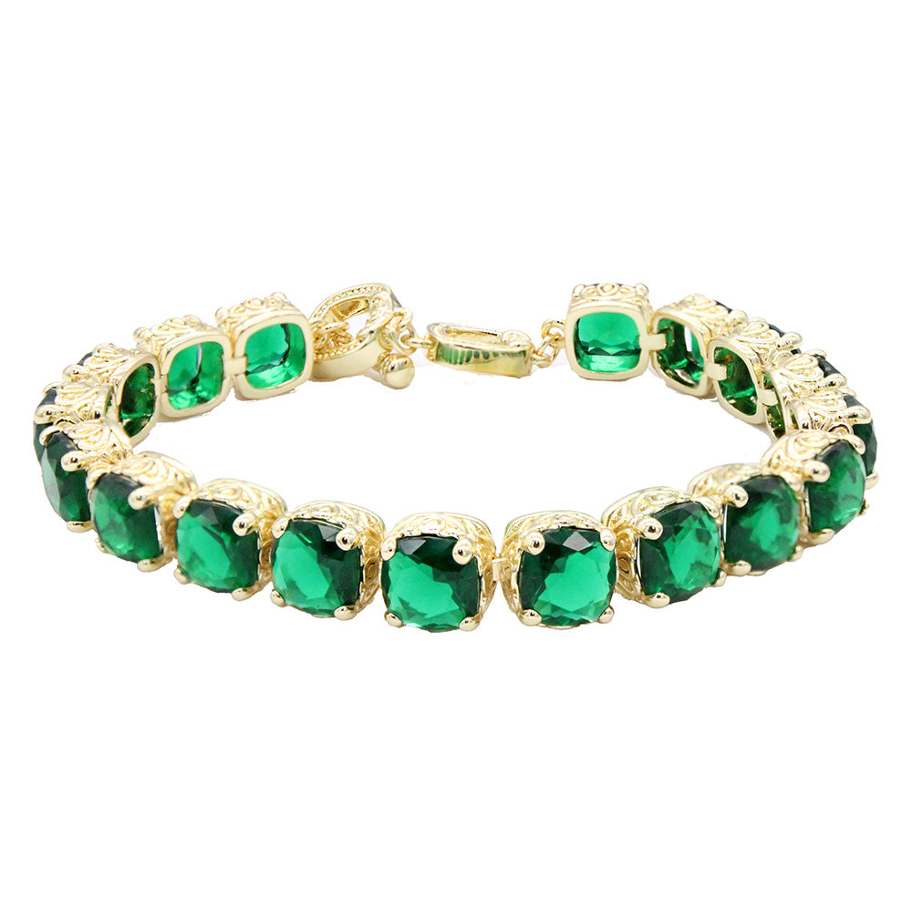 Lavencious 14K Gold Plated With Cubic Zirconia Tennis Bracelets