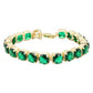 Lavencious 14K Gold Plated With Green Cubic Zirconia Tennis Bracelets