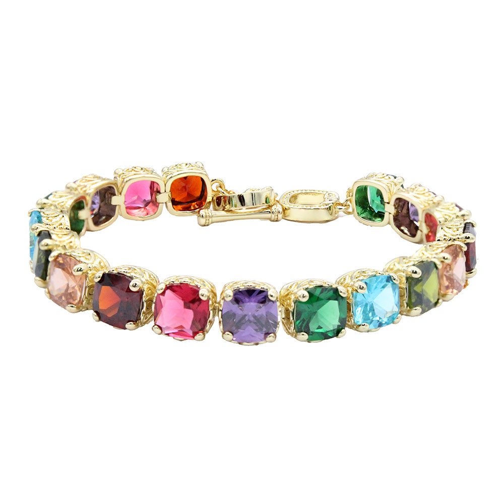 Lavencious 14K Gold Plated With Cubic Zirconia Tennis Bracelets