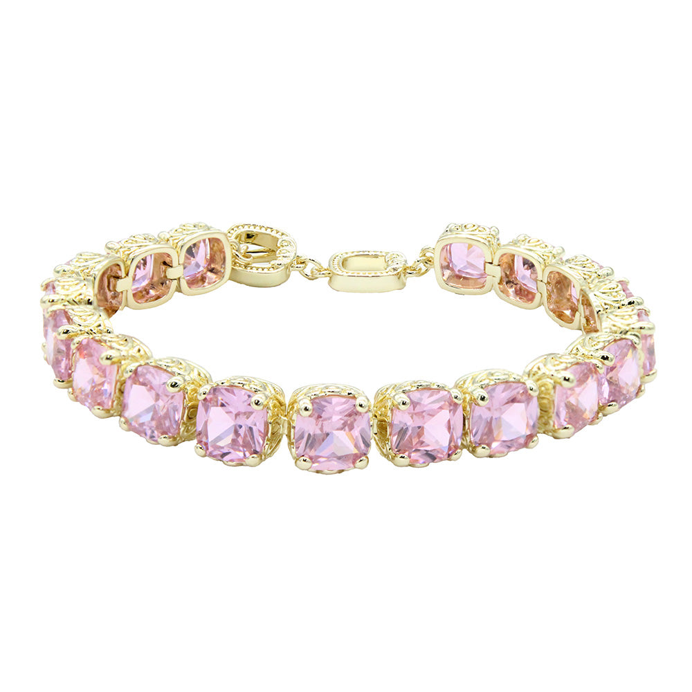 Lavencious 14K Gold Plated With Cubic Zirconia Tennis Bracelets