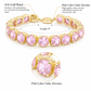 Lavencious 14K Gold Plated With Pink Cubic Zirconia Tennis Bracelets