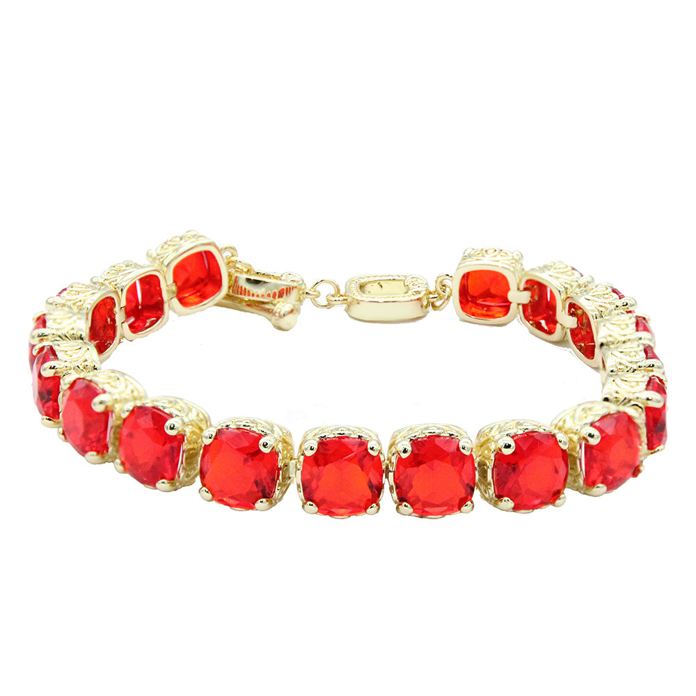 Lavencious 14K Gold Plated With Cubic Zirconia Tennis Bracelets