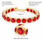 Lavencious 14K Gold Plated With Red Cubic Zirconia Tennis Bracelets