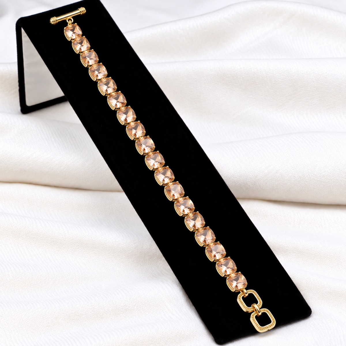 Lavencious 14K Gold Plated With Topaz Cubic Zirconia Tennis Bracelets