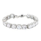 Lavencious Rhodium Plated With Clear Cubic Zirconia Tennis Bracelets