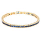 Lavencious Gold Plated with 4mm Emerald Blue Princess Cut AAAAA Cubic Zirconia Tennis Bracelets