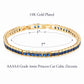 Lavencious Gold Plated with 4mm Emerald Blue Princess Cut AAAAA Cubic Zirconia Tennis Bracelets