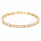 Lavencious Gold Plated with 4mm Emerald Clear Princess Cut AAAAA Cubic Zirconia Tennis Bracelets