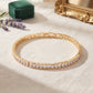Lavencious Gold Plated with 4mm Emerald Clear Princess Cut AAAAA Cubic Zirconia Tennis Bracelets