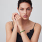 Lavencious Gold Plated with 4mm Emerald Green Princess Cut AAAAA Cubic Zirconia Tennis Bracelets