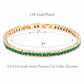 Lavencious Gold Plated with 4mm Emerald Green Princess Cut AAAAA Cubic Zirconia Tennis Bracelets