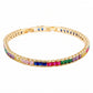 Lavencious Gold Plated with 4mm Emerald Multicolor Princess Cut AAAAA Cubic Zirconia Tennis Bracelets