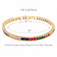 Lavencious Gold Plated with 4mm Emerald Multicolor Princess Cut AAAAA Cubic Zirconia Tennis Bracelets