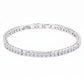 Lavencious Rhodium Plated with 4mm Emerald Clear Princess Cut AAAAA Cubic Zirconia Tennis Bracelets