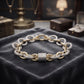 Lavencious 14K Gold Plated 2-Tone Toggle Bracelets, 7.75''