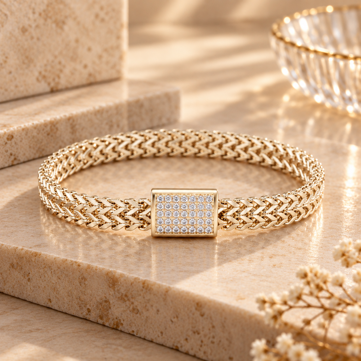Lavencious 14K Gold Plated Magnetic Bracelets 7.5''
